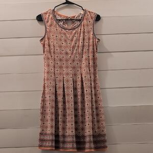 Max Studio Orange and Black Patterned Midi Dress